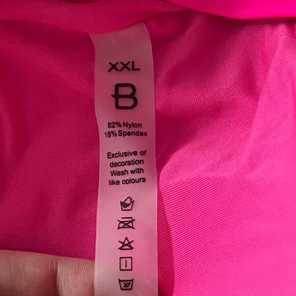 Women’s swim Barbie hot pink one piece Plus size 2X XXL mesh bathing suit - Picture 3 of 4